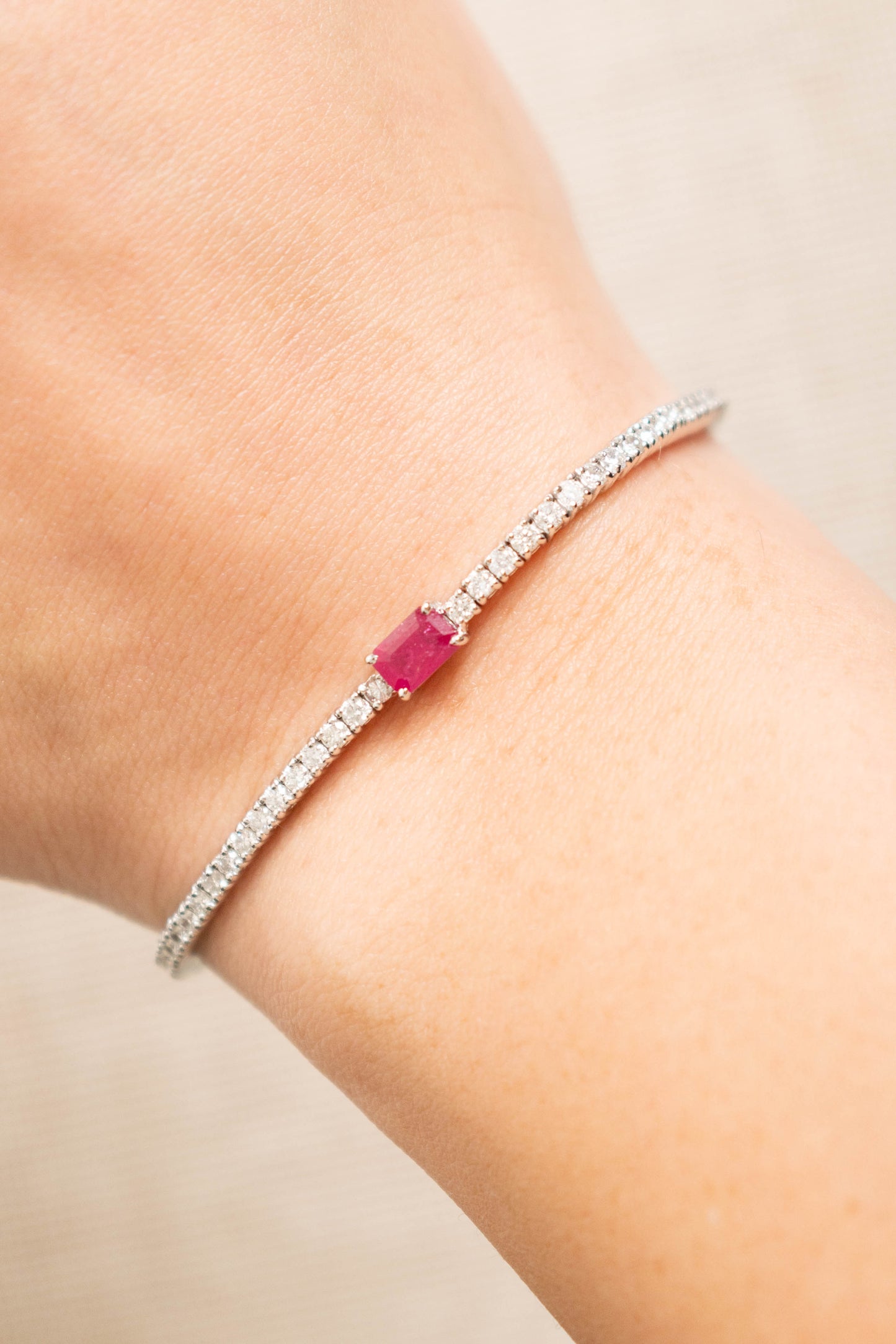 2.25ct Diamond and .60ct Ruby tennis bracelet